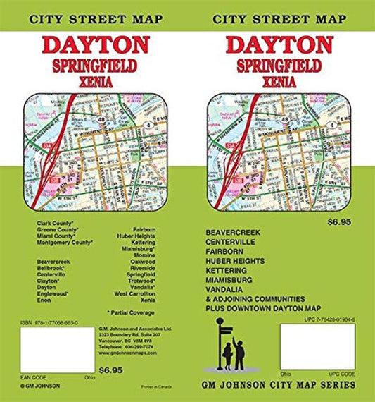Dayton : Springfield : Xenia : city street map