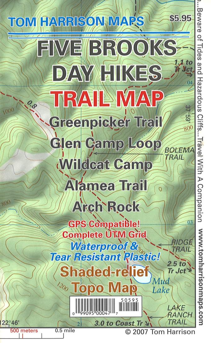 Five Brooks Day Hikes Trail Map