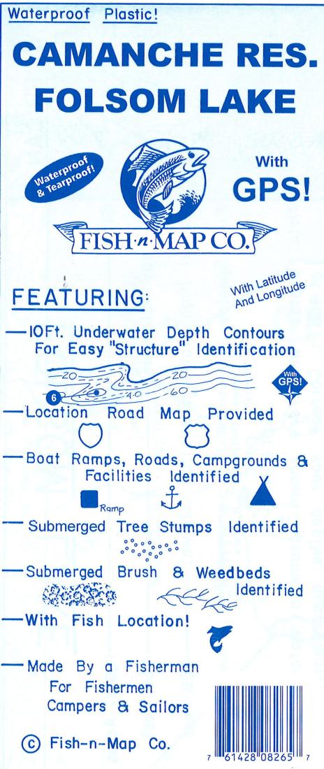 Camanche Reservoir & Folsolm Lake Fishing Map