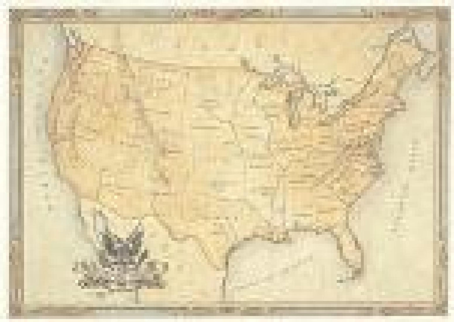 United States Antique-Style Map