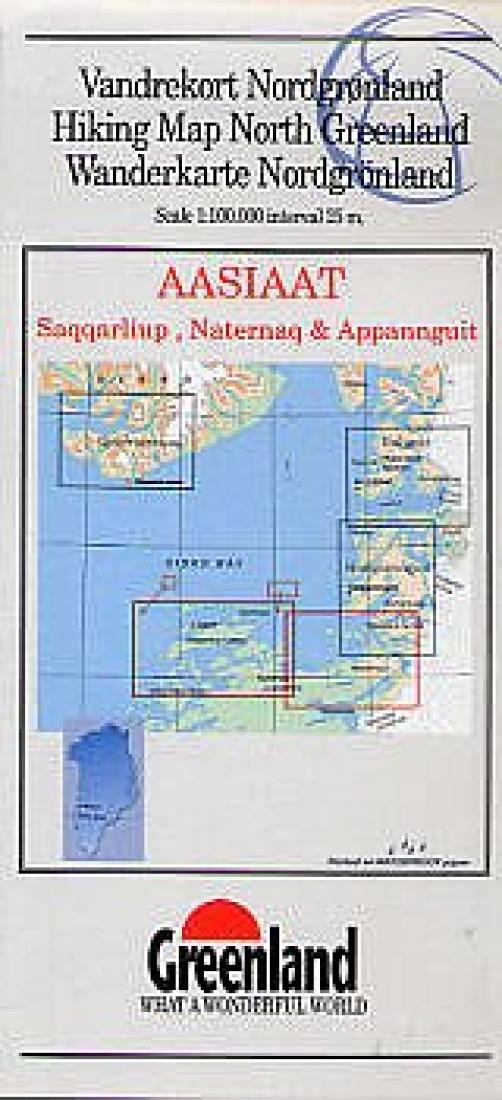 Hiking Map Northern Greenland : Aasiaat, Saqqarliup, Naternaq & Appannguit