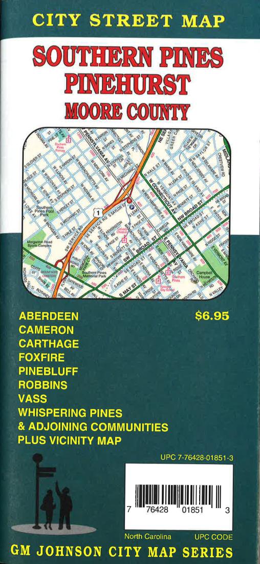 Southern Pines, Pinehurst, Moore County, North Carolina Street Map