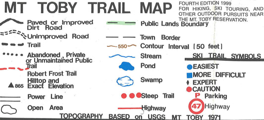 Mt. Toby (MA) Topographic/Hiking Map