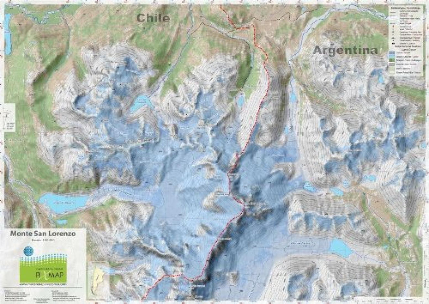 Monte San Lorenzo detailed hiking map