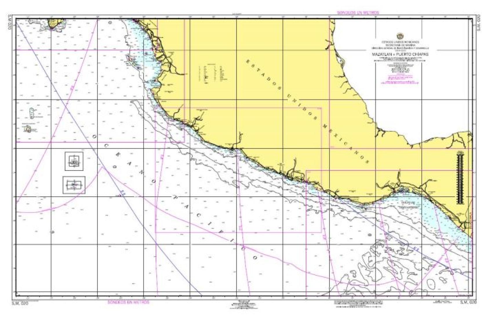 MAZATLÁN A PUERTO CHIAPAS - 020 - Mexico Nautical Charts by SEMAR
