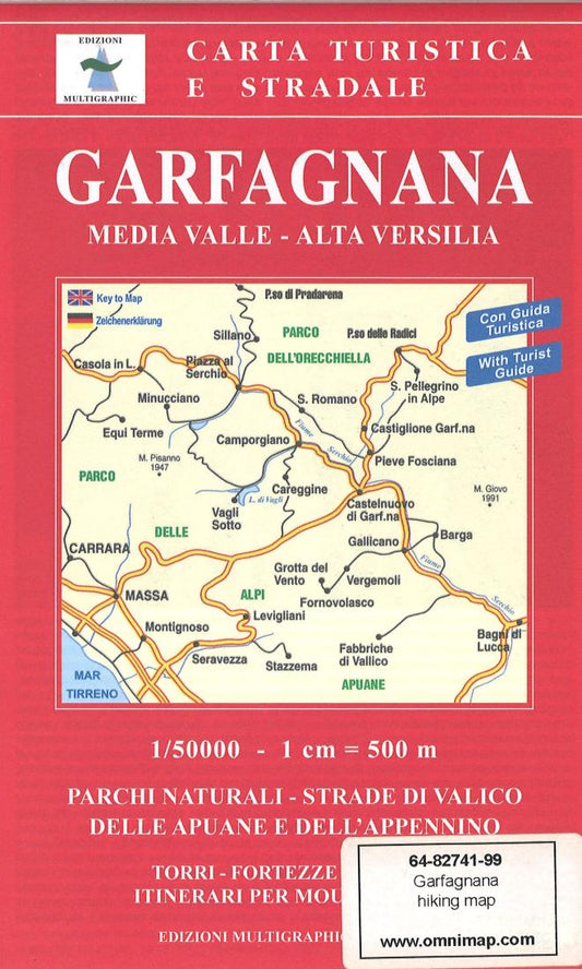 Garfagnana Media Valle - Alta Versillia: Carta Turistica e Stradale