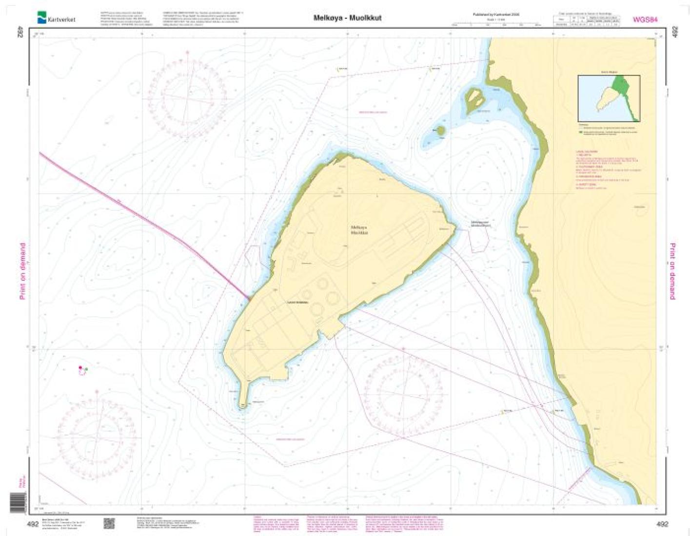 Melkøya - Muolkkut - 492 - Norway Kartverket Nautical Charts