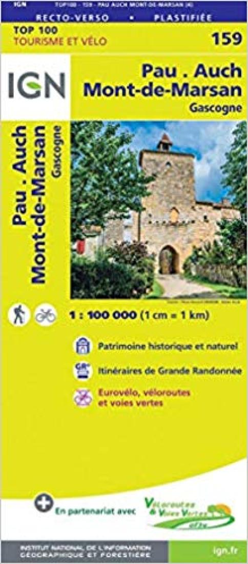 Pau - Mont-de-Marsan France 1:100,000 Topographic Map - Sheet #159