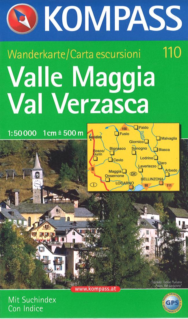 Valle Maggia Val Verzasca Hiking Map