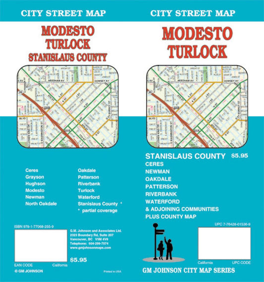 Modesto : Turlock : city street map = Modesto : Turlock : Stanislaus County : city street map