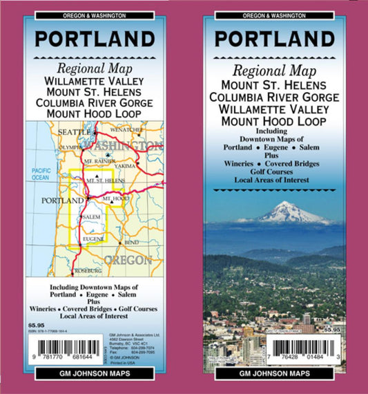 Portland : regional map : Mount St. Helens : Columbia River Gorge : Willamette Valley : Mount Hood Loop : Oregon & Washington