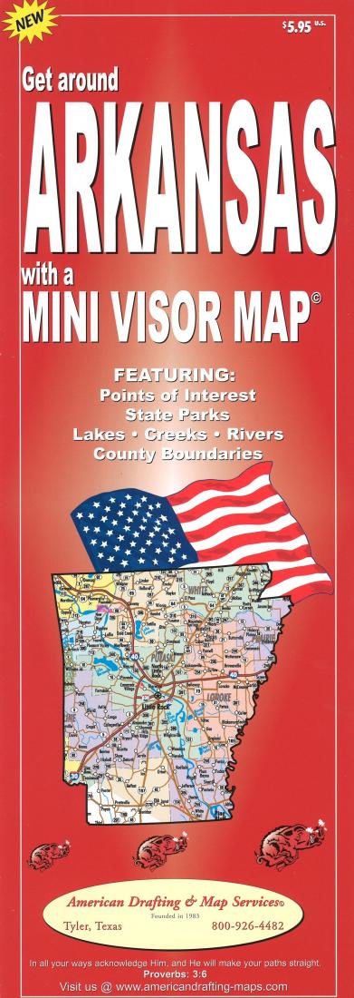 Get around Arkansas with a mini visor map