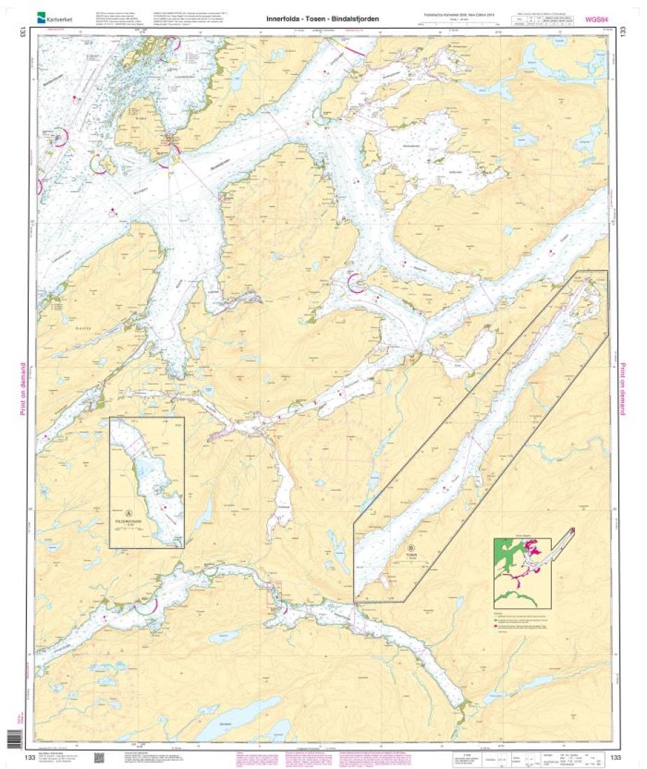 Innerfolda - Tosen - Bindalsfjorden - 133 - Norway Kartverket Nautical Charts