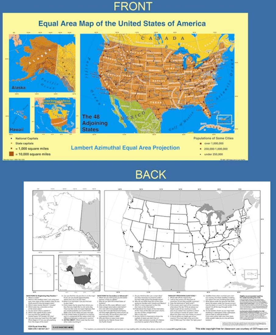 Equal Area Map of the United States of America