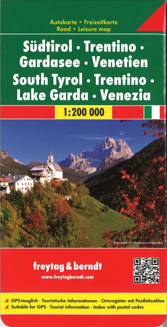 South Tyrol • Trentino • Lake Garda • Venezia  Road + Leisure map - 1:200.000