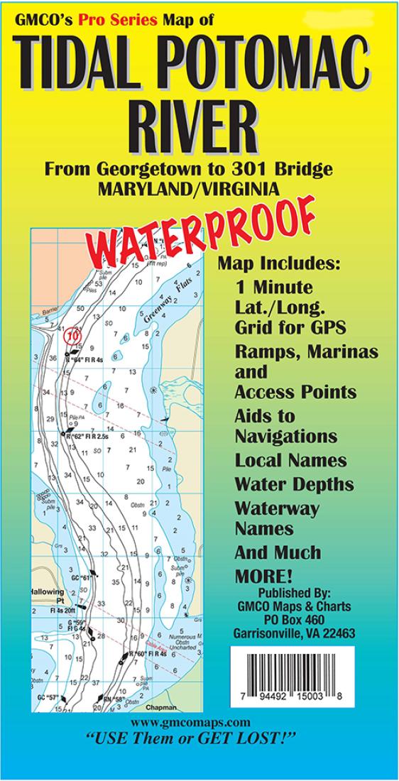 Tidal Potomac River Chart & Fishing Map