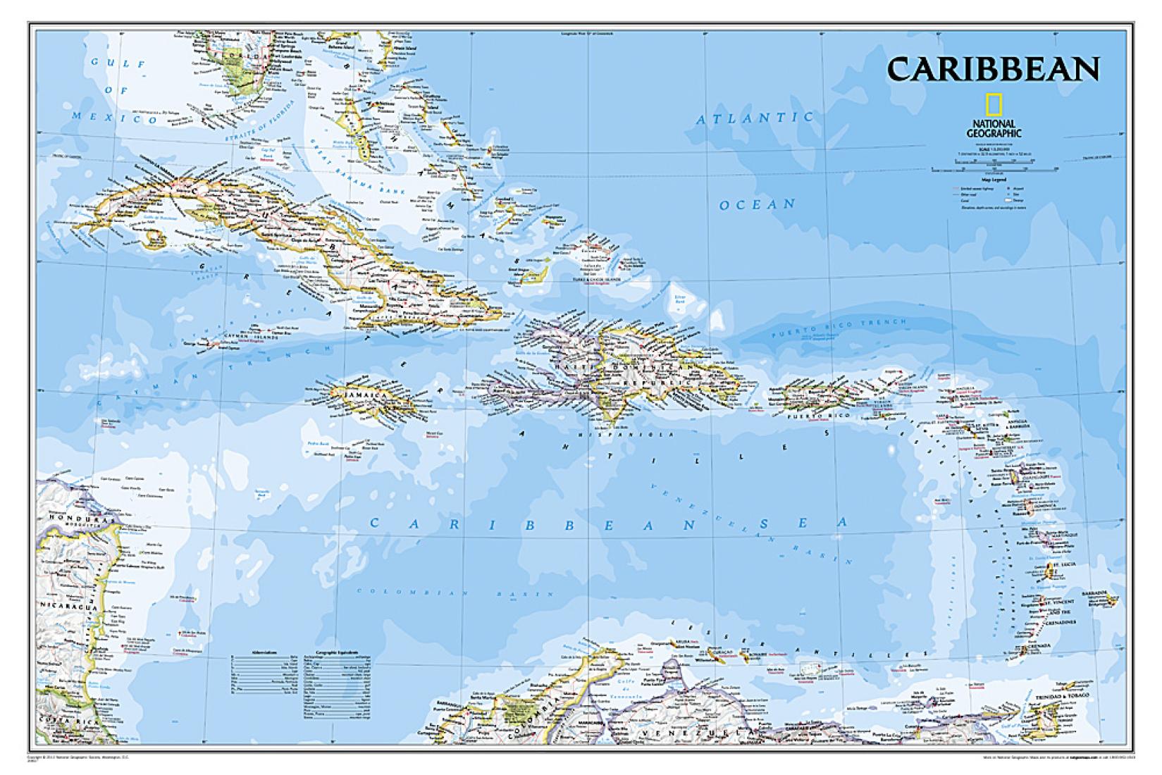 Caribbean Classic Wall Map [Laminated]