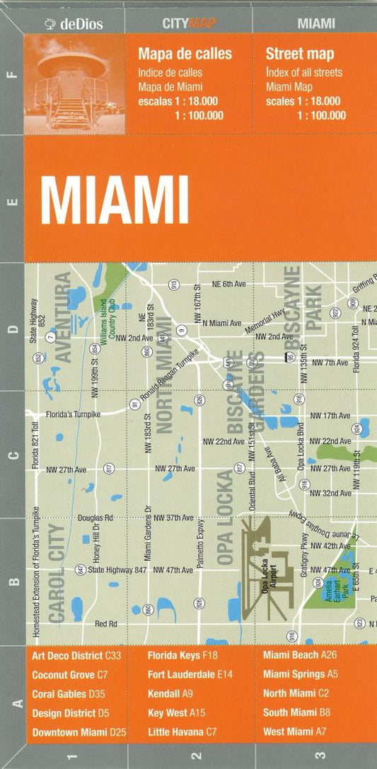 Miami : Bilingual Street Map