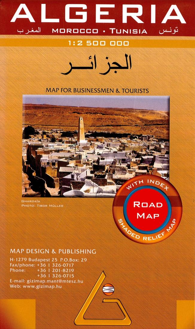 Algeria : Morocco, Tunisia : 1:2 500 000 : road wall map