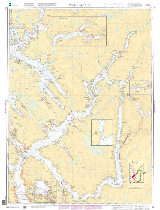 Osterfjorden og  Sørfjorden - 119 - Norway Kartverket Nautical Charts