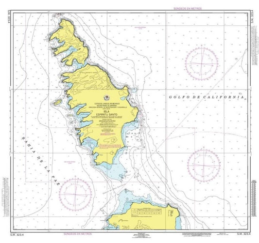ISLA ESPIRITU SANTO - 323.4 - Mexico Nautical Charts by SEMAR