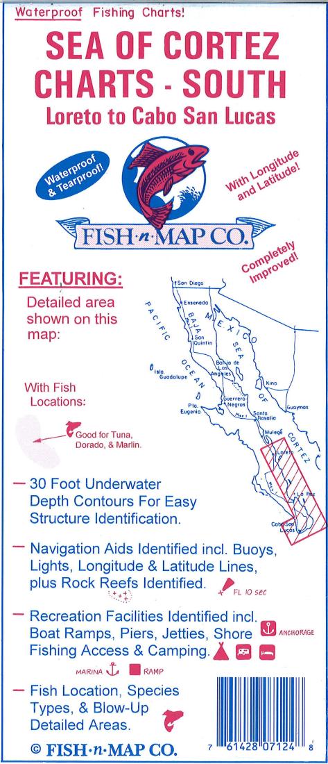 Sea of Cortez South (Loreto to Cabo San Lucas) Fishing Map