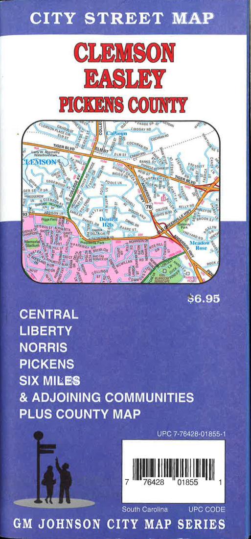 Clemson/Easley, Pickens County, South Carolina Street Map