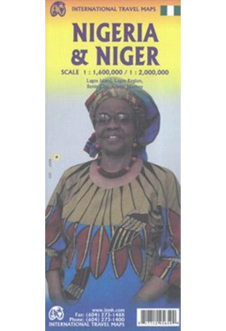 Nigeria & Niger : Scale 1 : 1,600,000 / 1 : 2,000,000 : Lagos Island, Lagos Region, Benin City, Abuja, Niamey