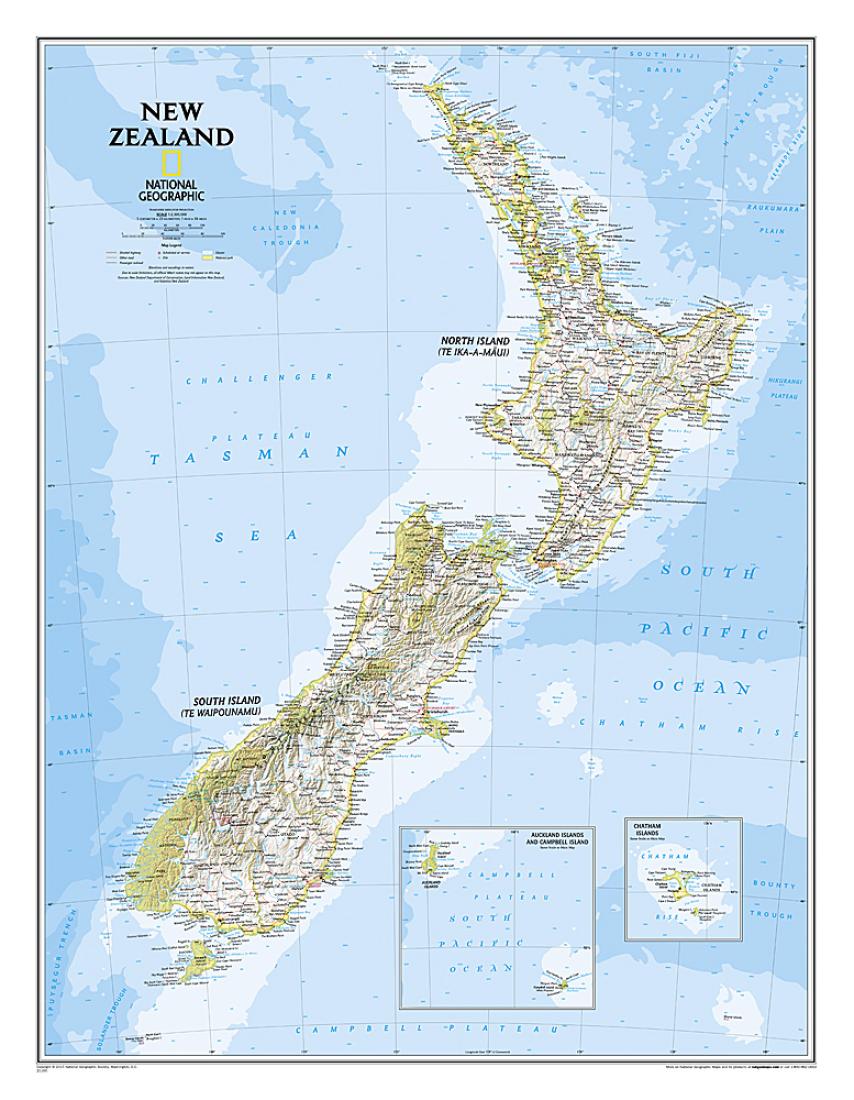 New Zealand Classic [Laminated] – Longitude Maps