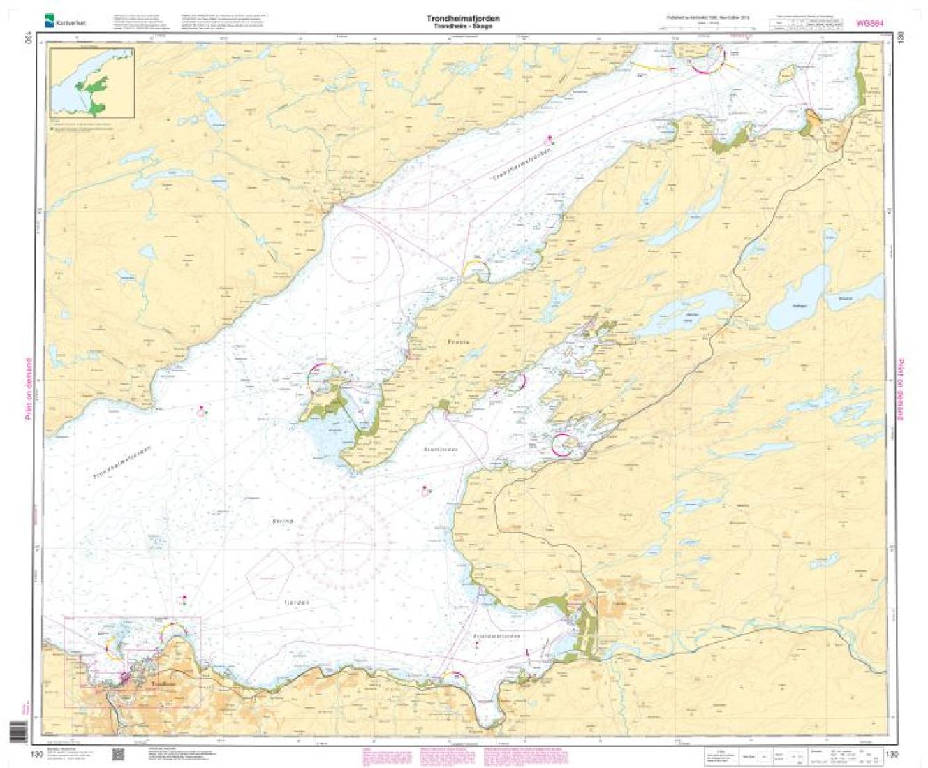 Trondheimsfjorden, Trondheim-Skogn - 130 - Norway Kartverket Nautical Charts