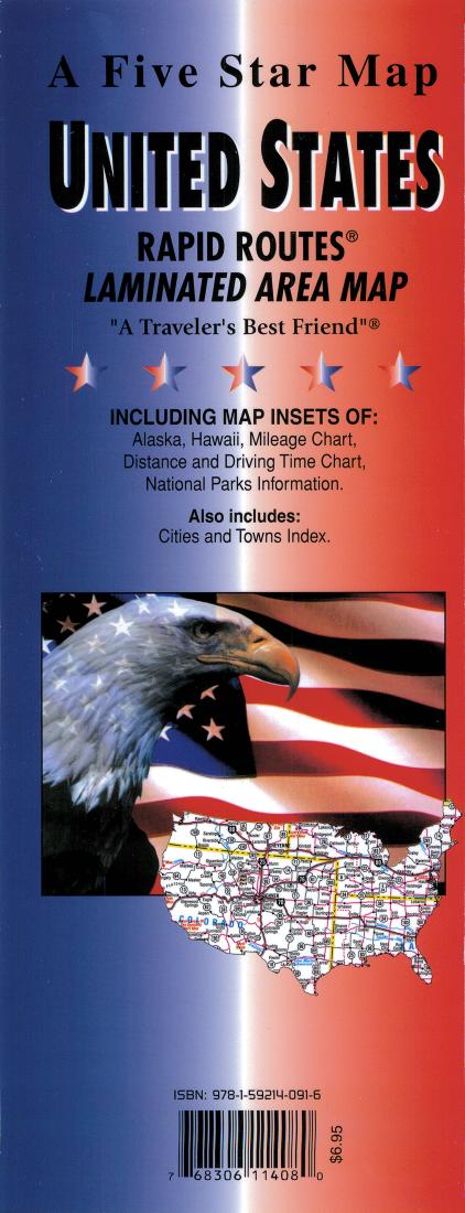 United States : Rapid Routes : laminated area map