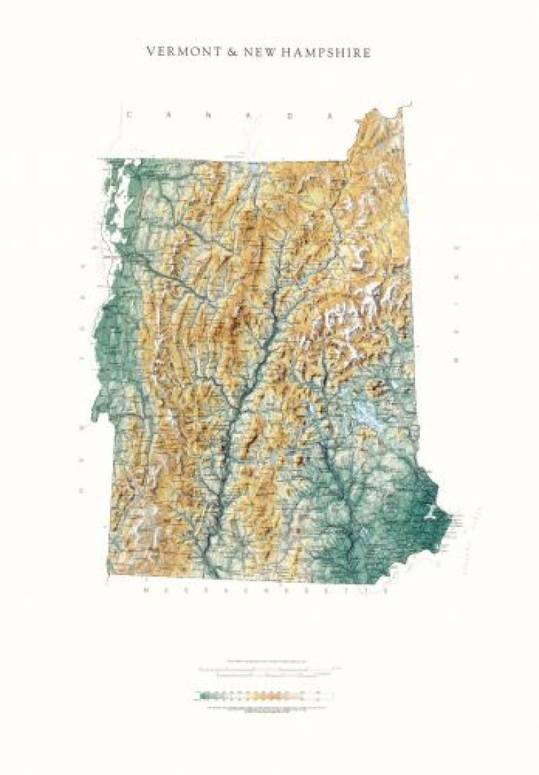 Vermont & New Hampshire [Physical, 37x26, Laminated]