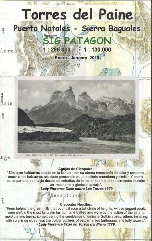 Torres del Paine : Puerto Natales - Sierra Baguales, 1:285.000, 1:130.000