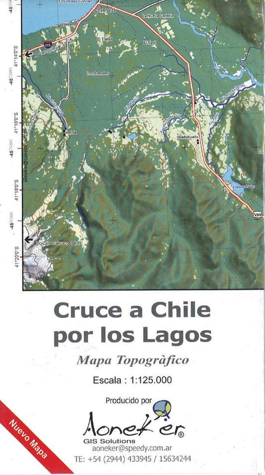 Cruce a Chile por los Lagos hiking map