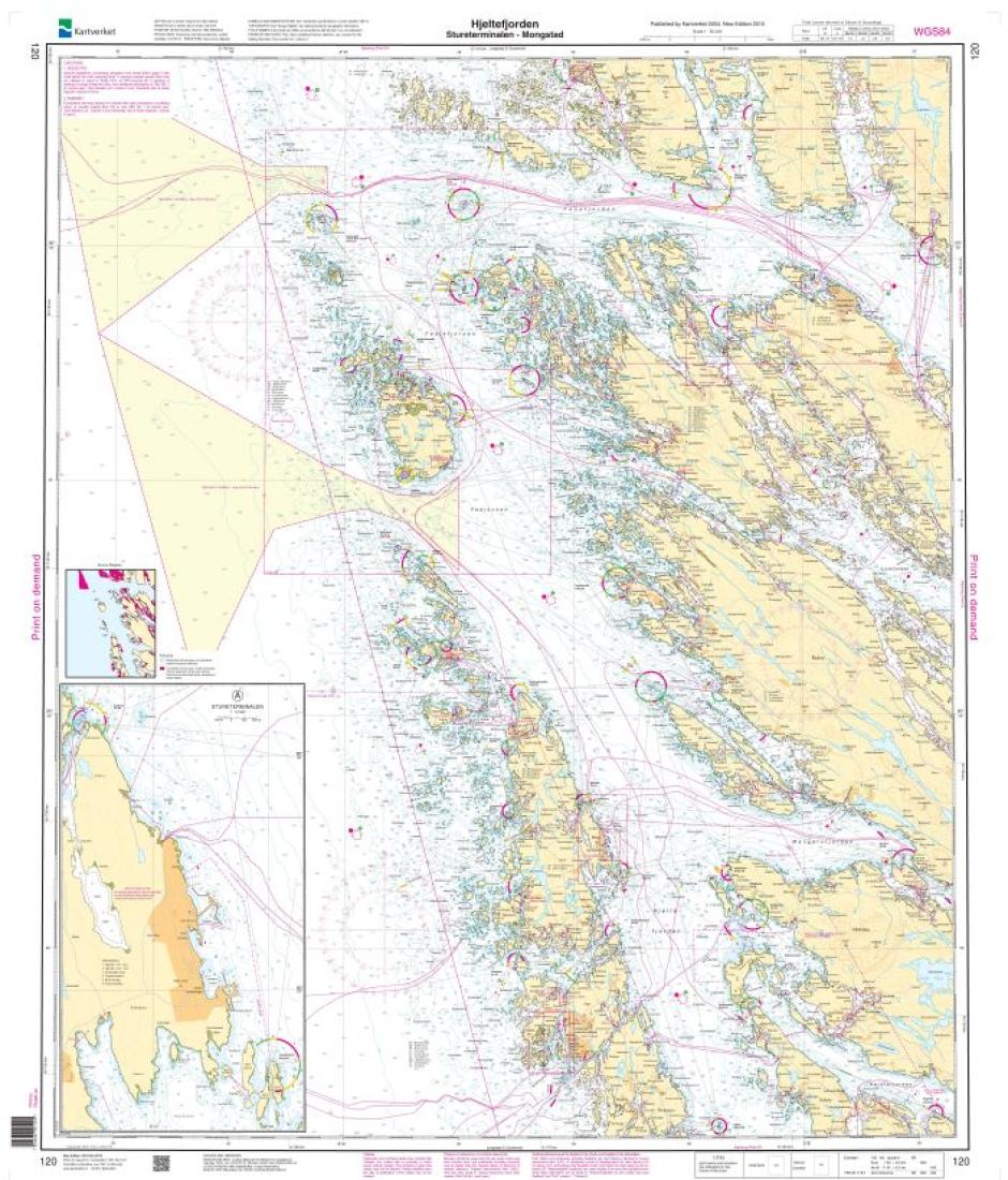 Hjeltefjorden. Stureterminalen - Mongstad - 120 - Norway Kartverket Nautical Charts