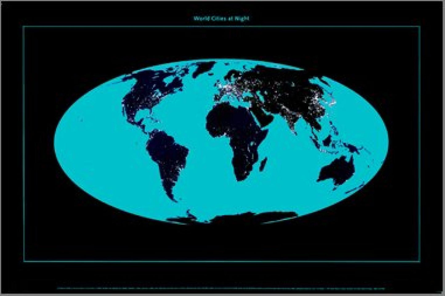 World, Cities at Night [25x39, Laminated]