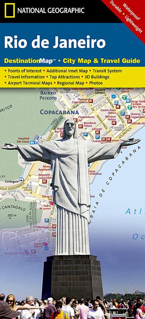 Rio de Janeiro, Brazil, Laminated DestinationMap