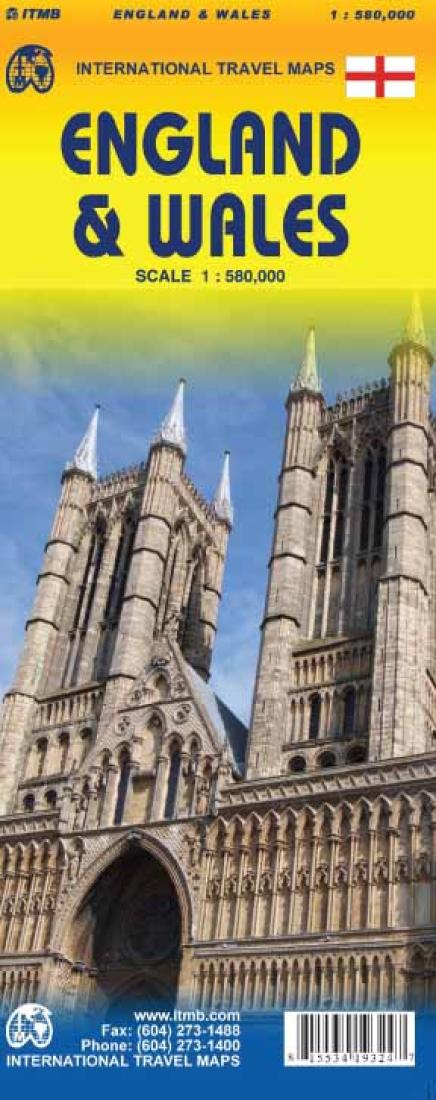 England & Wales Travel Map