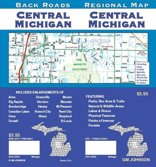 Central Michigan : regional map = Central Michigan : back roads