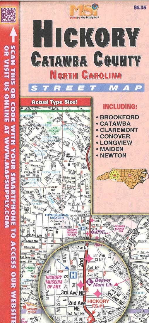 Hickory / Catawba County, North Carolina Road Map