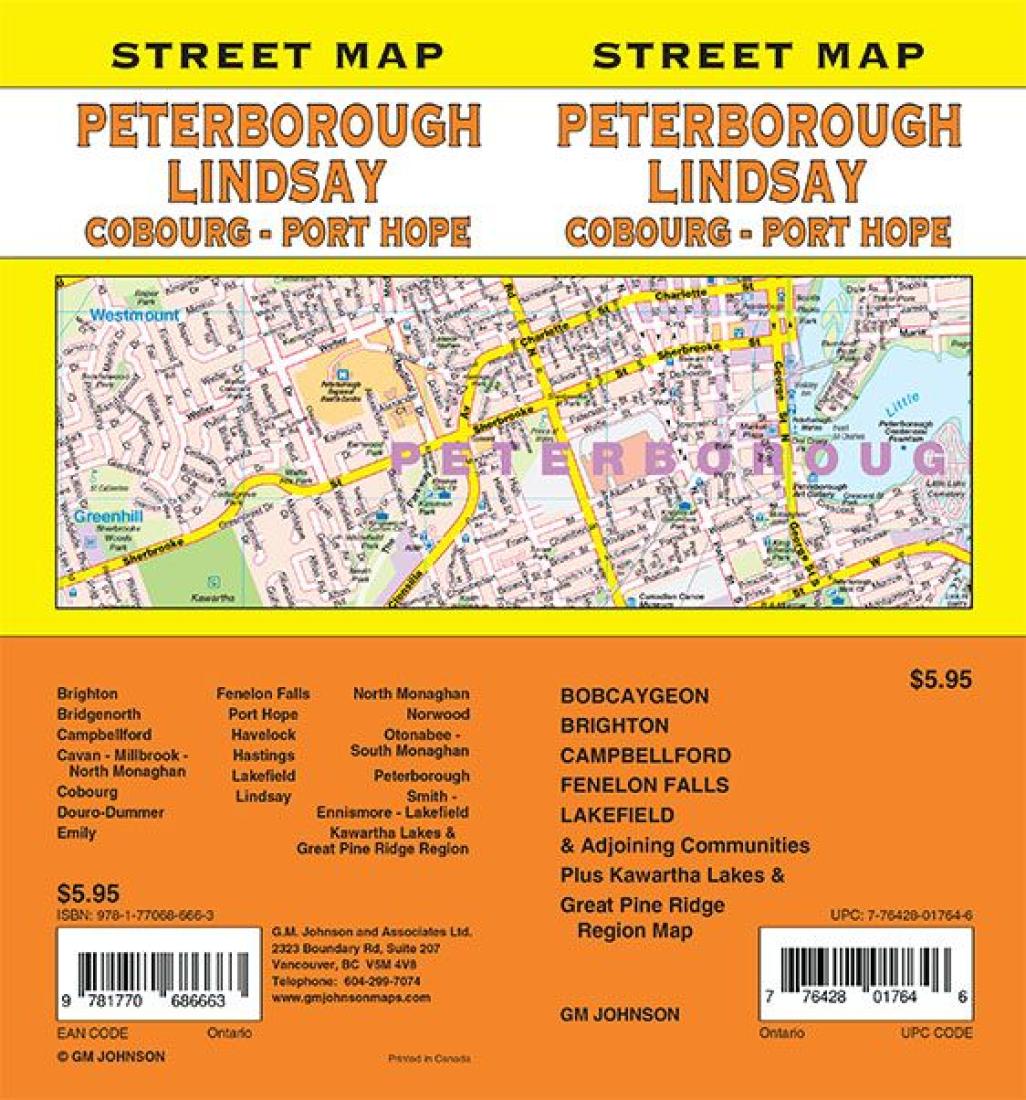 Peterborough / Lindsay / Coburg / Port Hope, Ontario Street Map