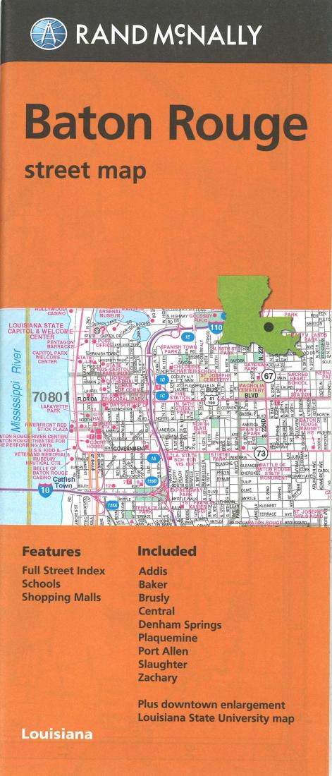 Baton Rogue, Shreveport and Bossier City, Louisiana Street Map