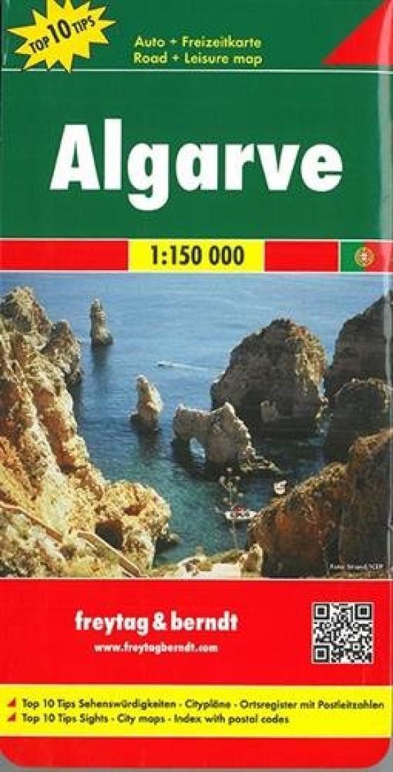 Algarve, Portugal Road + Leisure Map
