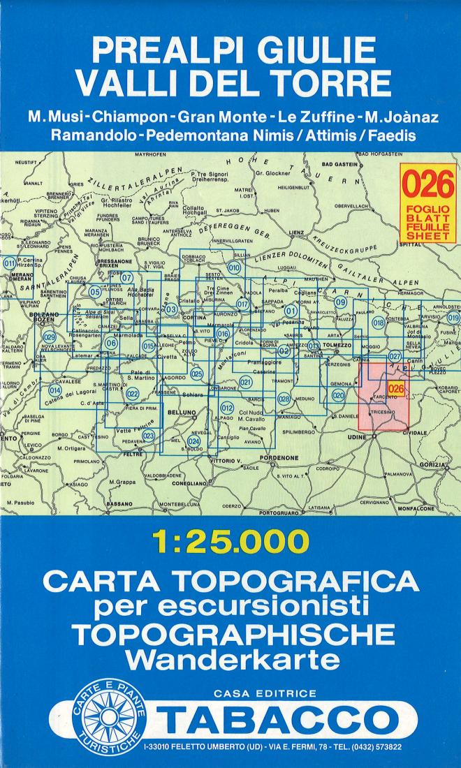 Prealpi Giulie Valli Del Torre Topographic Map
