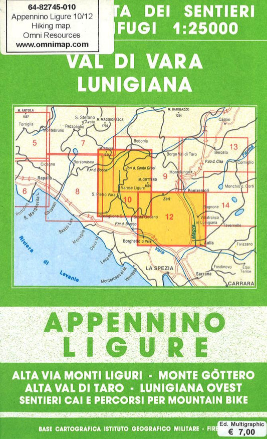 Val di Vara Lunigiana Hiking Map
