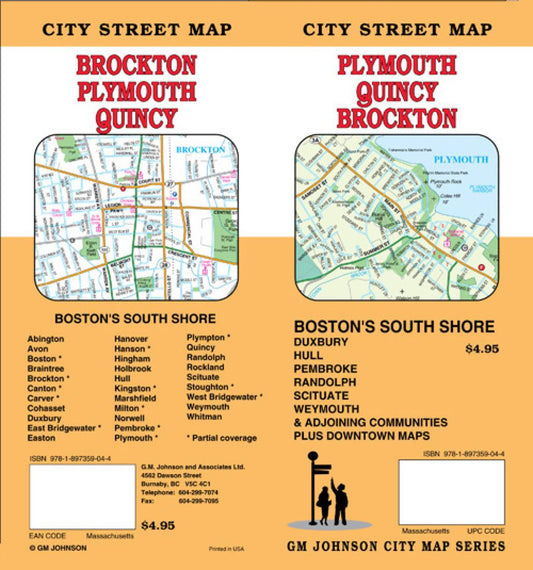 Plymouth : Quincy : Brockton : city street map = Brockton : Plymouth : Quincy : city street map