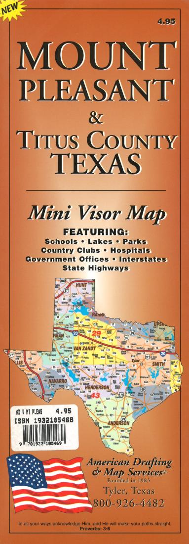 Mount Pleasant & Titus County, Texas : mini visor map