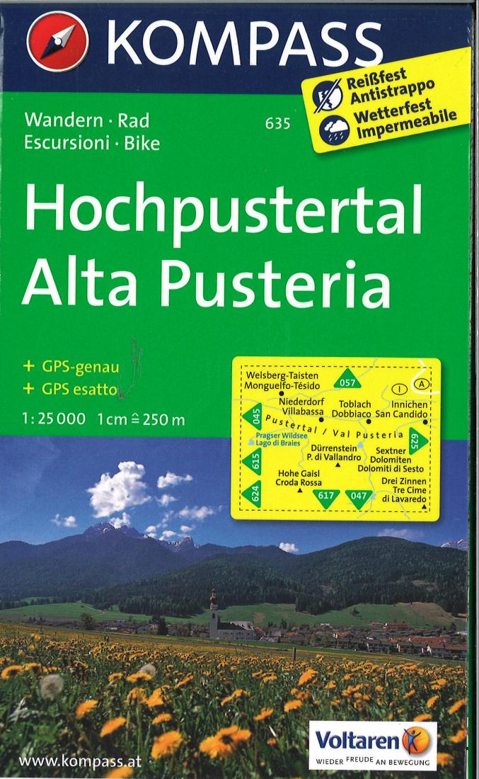 Hochpustertal Alta Pusteria Hiking Map