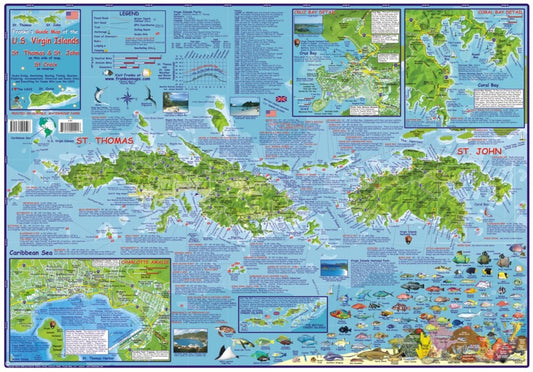 Franko's guide map of the U.S. Virgin Islands : St Croix : on this side of map : St. Thomas & St. John : on reverse