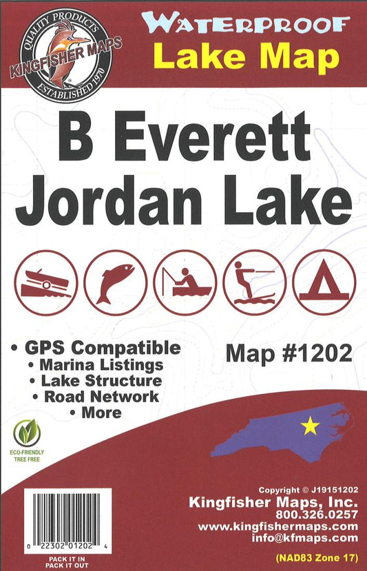 B Everett Jordan, NC Fishing Map
